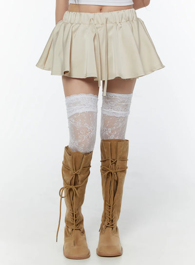 flare-mini-skirt-cy519 / Light beige
