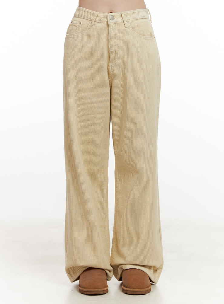 mid-rise-corduroy-wide-leg-pants-on422 / Light beige