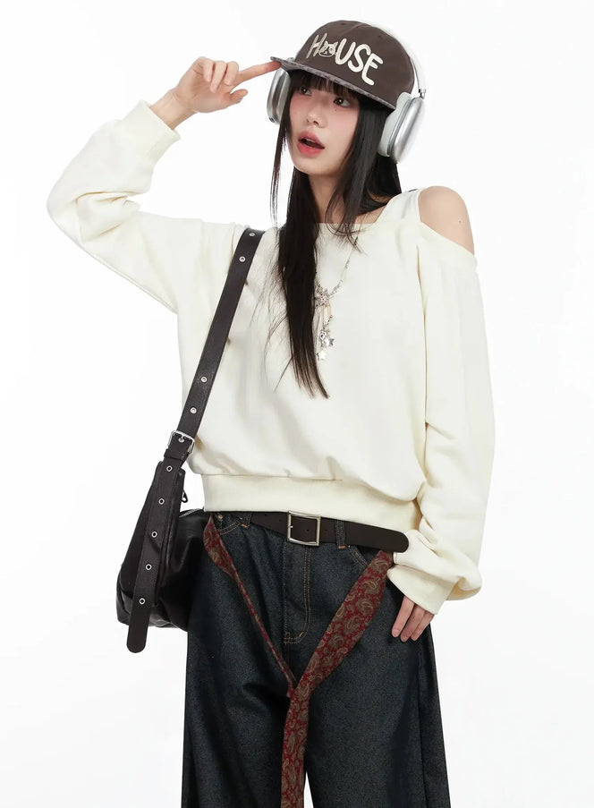 casual-asymmetric-sweatshirt-im523 / Light beige