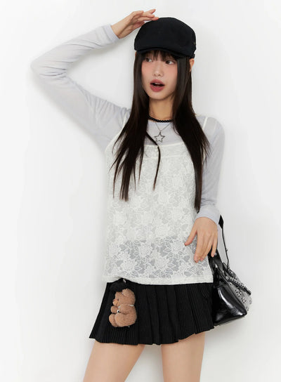 floral-lace-camisole-in503 / Light beige