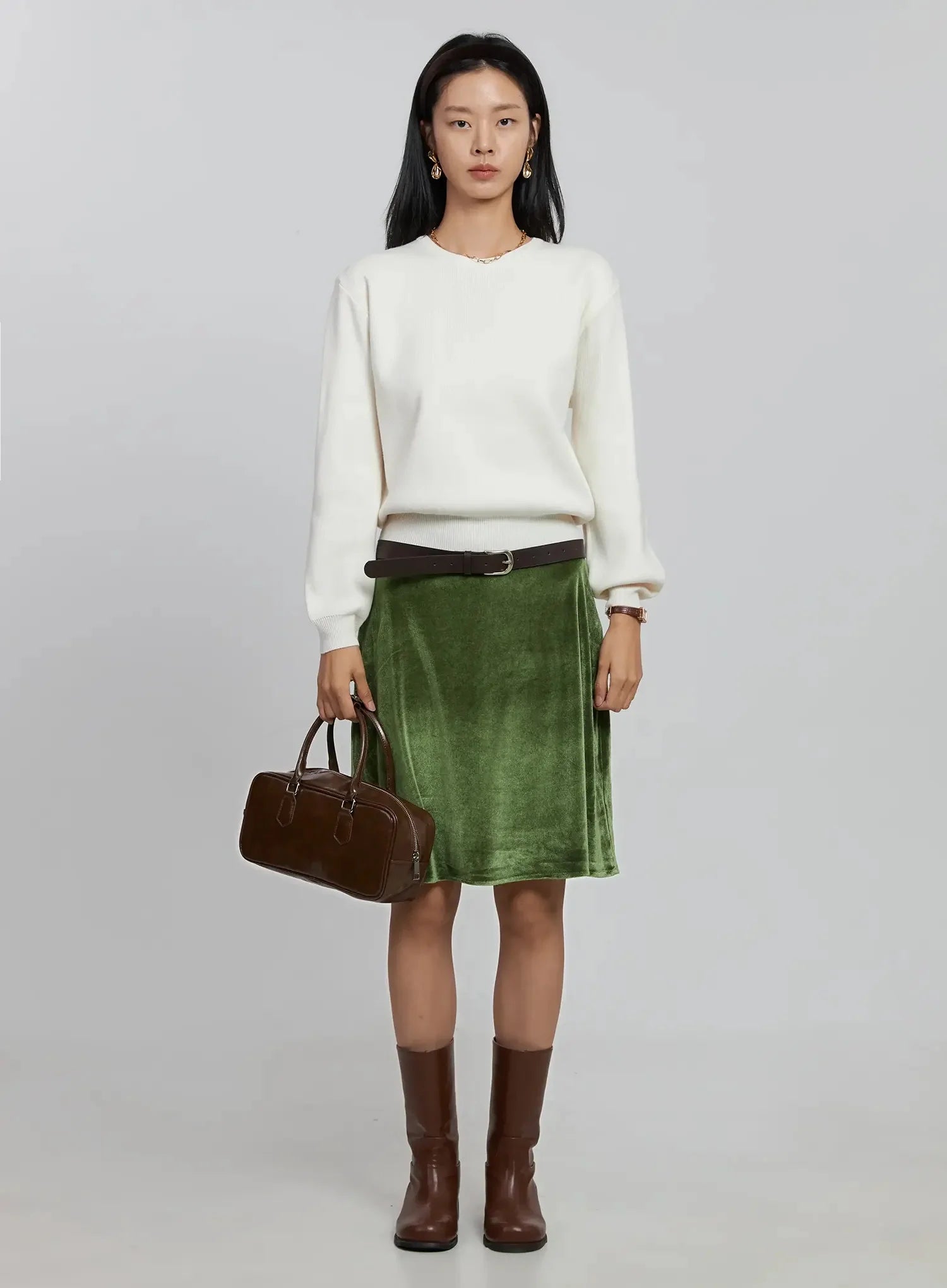 round-neck-knit-top-id516 / Light beige