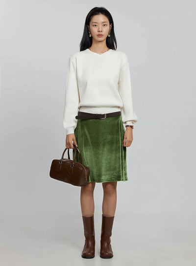 round-neck-knit-top-id516 / Light beige