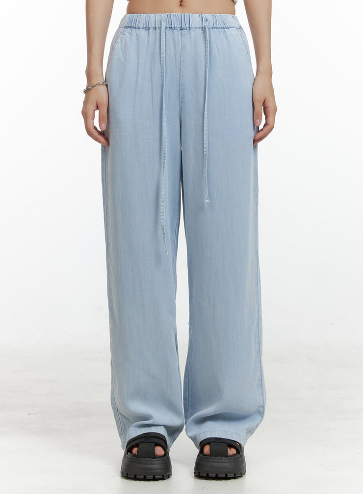 string-washed-wide-leg-jeans-ol408 / Light blue