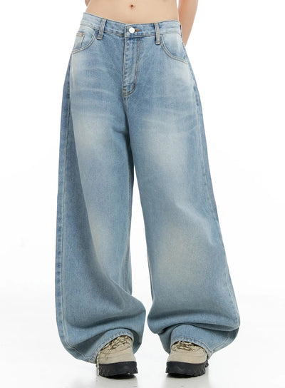 dain-washed-wide-leg-jeans-il531 / Light blue