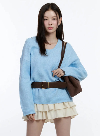 v-neck-knit-tank-and-sweater-set-id526 / Light blue