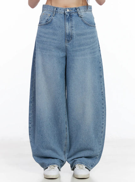 ariyah-high-waist-baggy-jeans-cm512 / Light blue