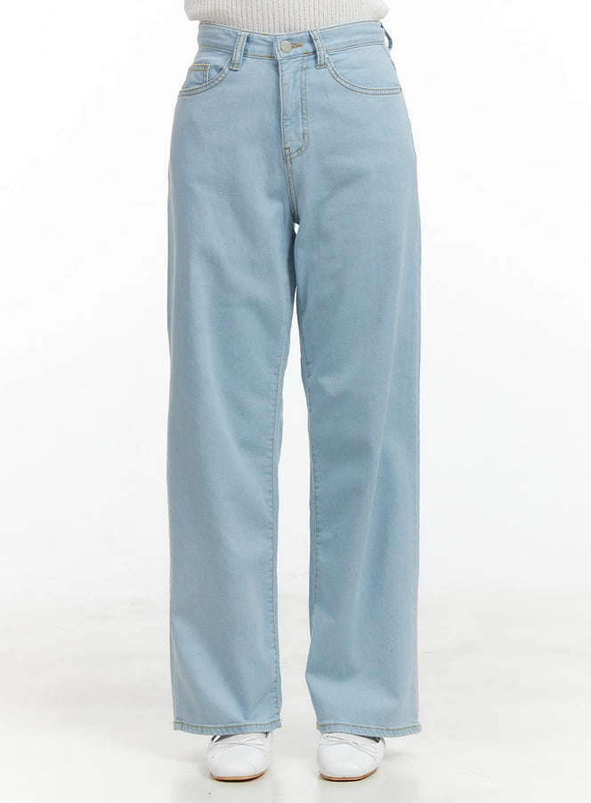 washed-low-rise-loose-straight-jeans-ol416 / Light blue