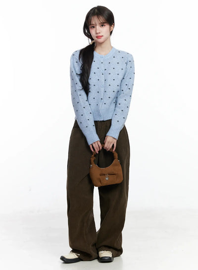 polka-dot-knit-cardigan-ij529 / Light blue