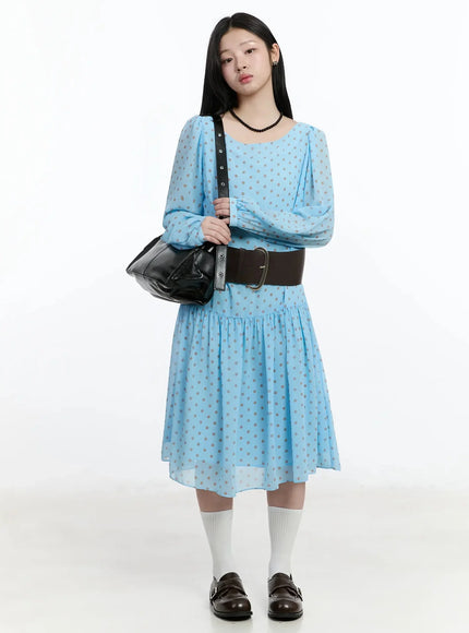 polka-dot-chiffon-dress-im513 / Light blue