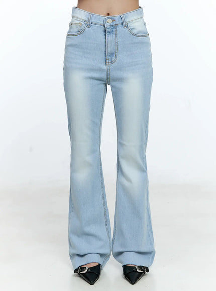 soo-washed-flare-denim-jeans-cg513 / Light blue