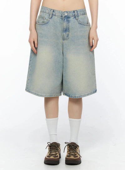 ali-casual-washed-bermuda-shorts-iy525 / Light blue