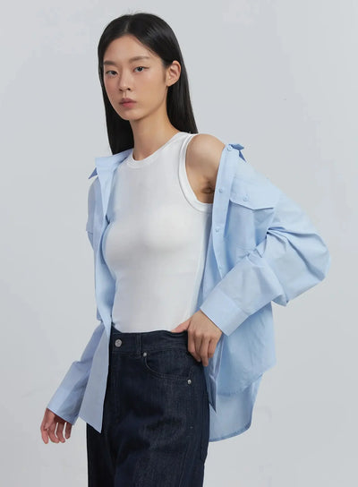 collared-button-up-shirt-iu512 / Light blue