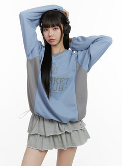 oversized-v-neck-lettering-sweatshirt-oo401 / Light blue