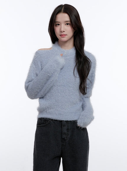 chic-cut-out-sweater-on418 / Light blue