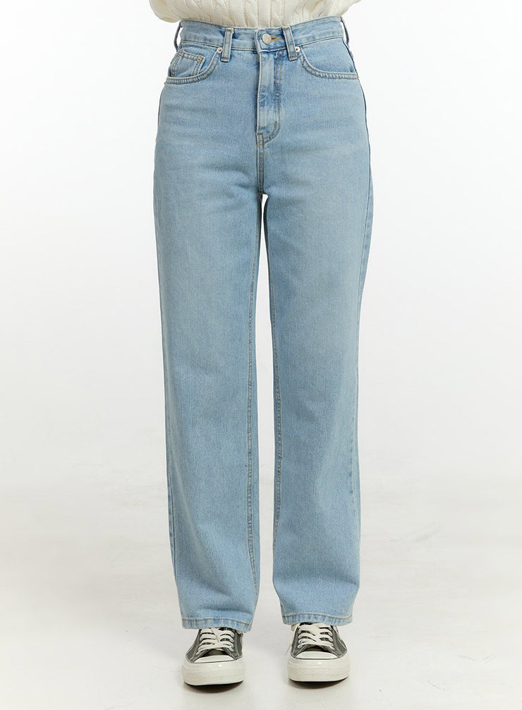 light-washed-straight-jeans-ol423 / Light blue