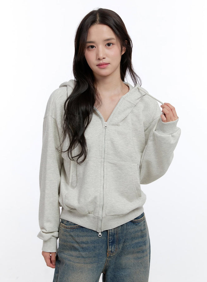 solid-basic-hoodie-on418 / Light gray