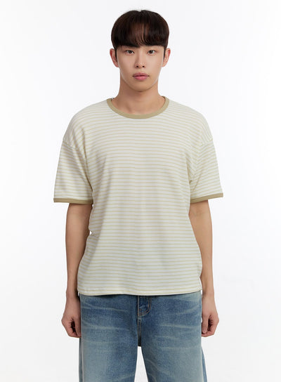mens-striped-t-shirt-ia504 / Light green