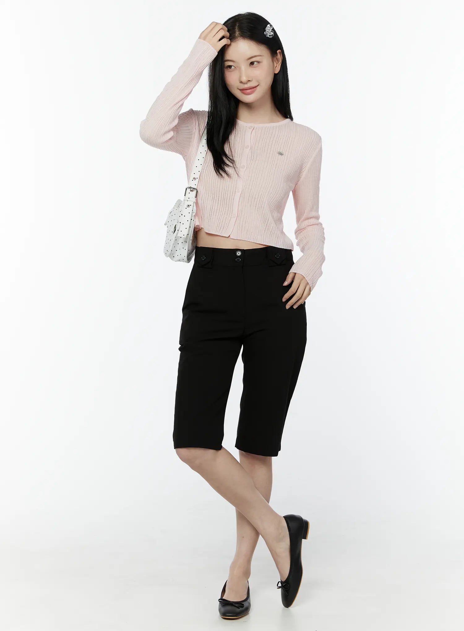 basic-cropped-cardigan-iu505 / Pink