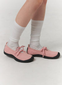 balletcore-suede-ribbon-sneakers-oj418 / Pink