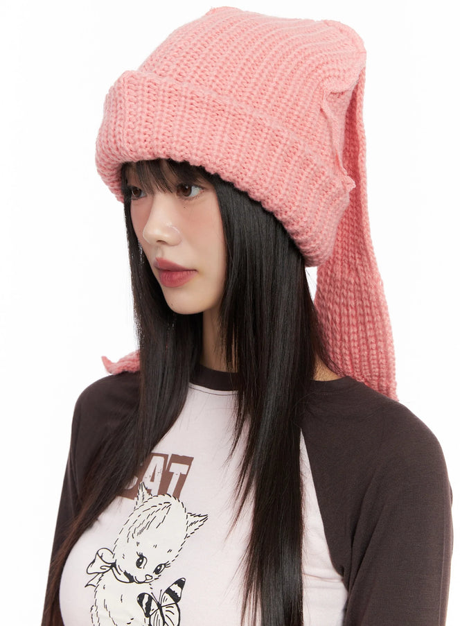 slouchy-knit-beanie-in503 / Pink