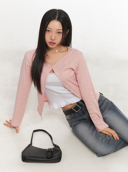 blossom-buttoned-cardigan-ia524 / Pink