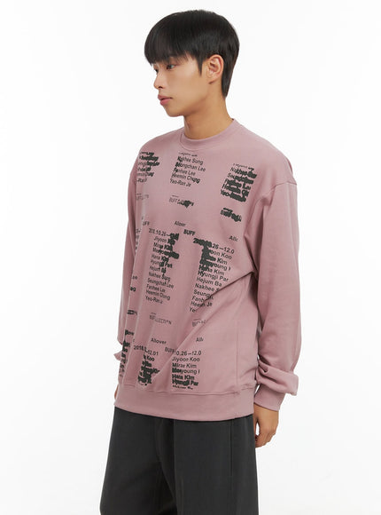 lettering-crew-neck-sweatshirt-co410 / Pink