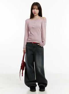 striped-halter-neck-blouse-ij521 / Pink