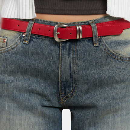 square-buckle-basic-belt-ig527 / Red