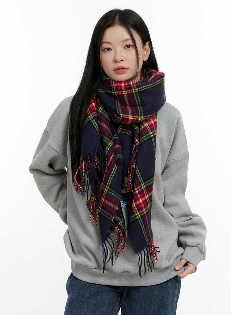 checkered-scarf-on408 / Red