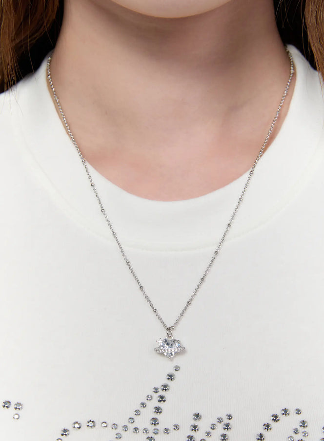 Heart Cubic Ring Necklace CA527