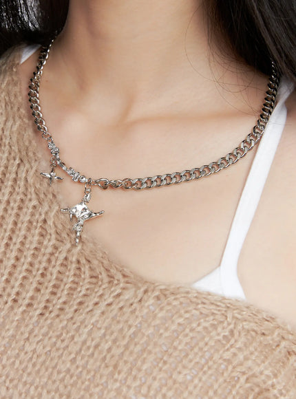 Twin Star Chain Necklace CG526