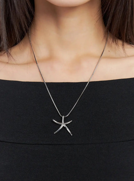 acc-polyde-starfish-necklace-cg507 / Silver