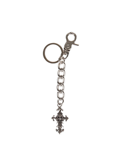 mens-bold-pendant-keychain-iy505 / Silver