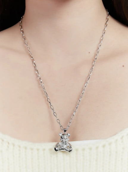 teddy-bear-chain-necklace-id529 / Silver