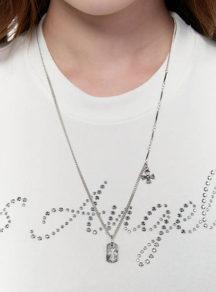 gothic-cross-chain-necklace-ca527 / Silver