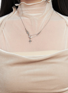 pin-style-charm-necklace-cd530 / Silver