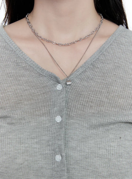 Mini Bag Pendant Layered Necklace CC0608