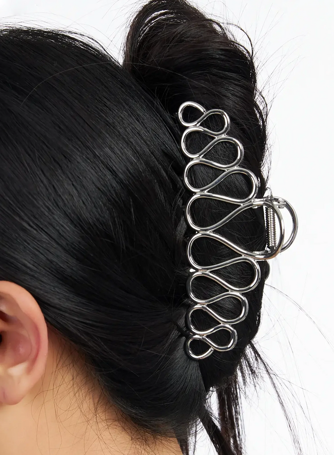 wavy-claw-clip-im531 / Silver
