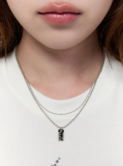 Dual Chain Tag Necklace CA527