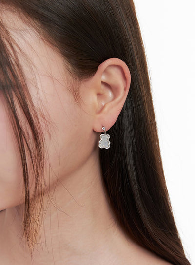 iris-bear-cubic-earrings-if527 / Silver