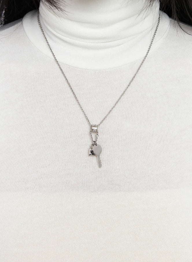 minimalist-symbol-charm-necklace-cd530 / Silver