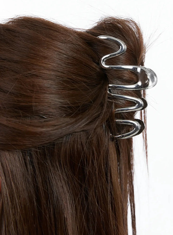 wavy-hair-claw-clip-is515 / Silver