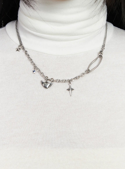 celestial-star-pendant-necklace-cd530 / Silver