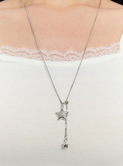 double-star-necklace-if526 / Silver