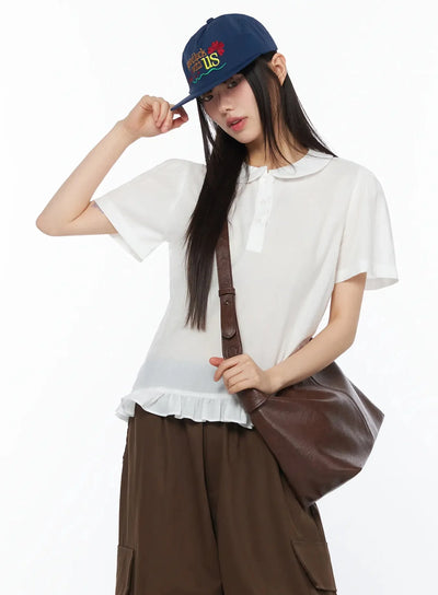 frilled-puff-collar-blouse-iy526 / White