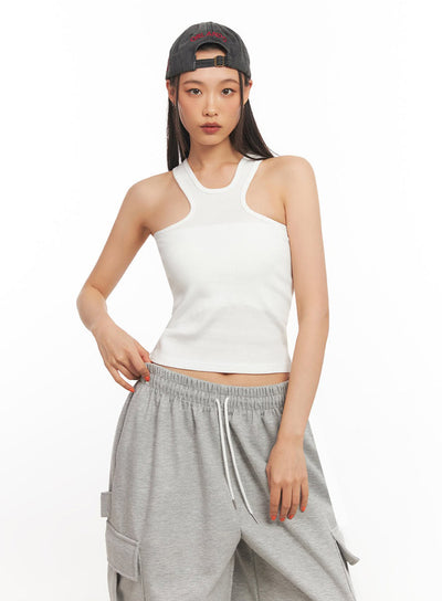 slim-fit-cotton-tank-top-ia504 / White