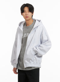 mens-basic-hoodie-jacket-white-iy416 / White