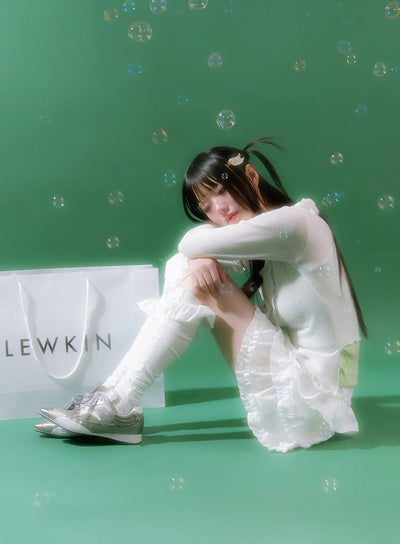 ruffle-layered-mini-skirt-cm524 / White