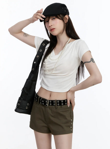 cowl-neck-crop-top-ca502 / White