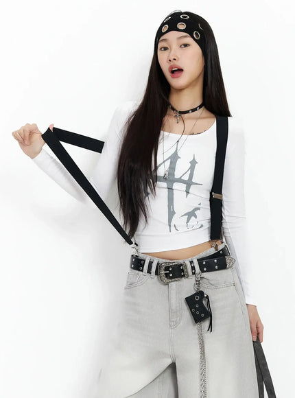 graphic-print-slim-long-sleeve-tee-ia508 / White